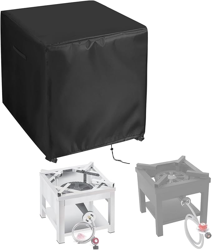 Single Burner Propane Stove Cover Fit for GasOne / for ARC, Waterproof Outdoor Camping Stove Cover, Propane Gas Cooker Covers For Turkey Fry, Seafood Boil - (17x17x17 inch)