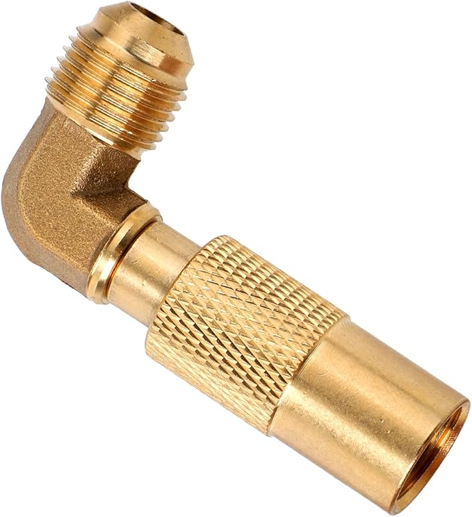 Gosknor Propane Elbow Adapter for Blackstone, Brass 3/8" Male Flare RV Propane Elbow Adapter Conversion Fitting Low Pressure Compatible with Blackstone 17in and 22in Tabletop Camping Griddles