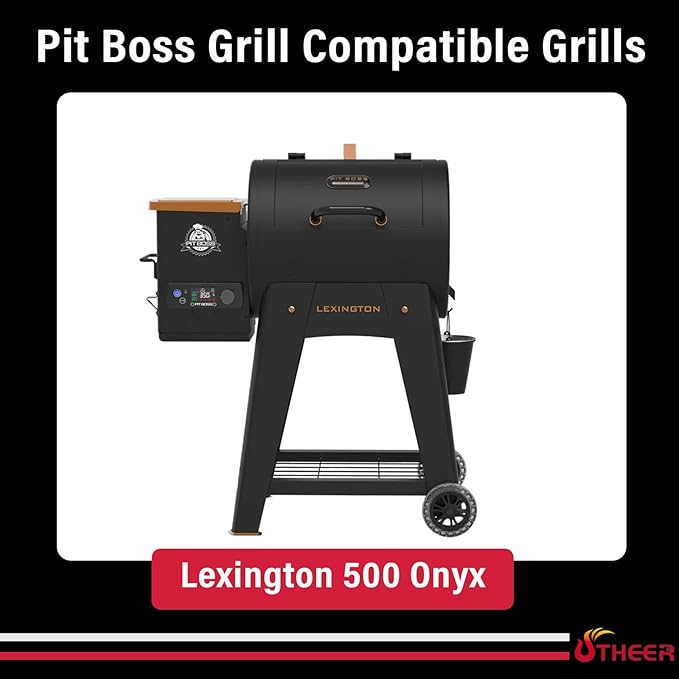 Utheer Folding Front Shelf for Pit Boss Lexington 500 Onyx Pellet Grill, Heavy Duty Steel BBQ Prep Table 19.4" x 12.3", Space Saving Front Grill Shelf, Pit Boss Lexington Accessories