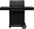 Charbroil Pro Series Amplifire Technology 3-Burner Propane Gas Grill and Griddle Cabinet with Side Burner, Black - 463366724