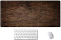 SSOIU Extended Gaming Mouse Pad (35.5x15.7 in), Large Non-Slip Rubber Base Mousepad with Stitched Edges, Waterproof Keyboard Mouse Mat Desk Pad for Work, Game, Office, Home - Texture of Bark Wood
