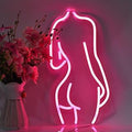 Lady Back Neon Signs LED Night Lights USB Connected Decorative Sign Bedroom Man Cave Room Bar Pub Store Club Garage Home Party Wall Art Decoration (17X8.5inches,Pink)