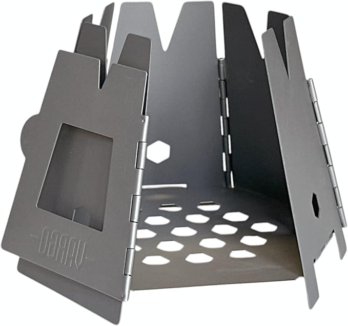 VARGO Hexagon 2 Wood Stove, Titanium, 5" x 3" x 4", Wood-Burning, 4.1-7.4 ounces