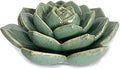 Ceramic Succulent Flowers Table Top with Stable Base, 3D Handmade Tablescape Decorative (Green)