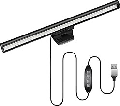 Laptop Monitor Light Bar, USB e-Reading LED Task Lamp, 3 Adjustable Color Temperature, 10 Dimming Brightness Levels, No Screen Glare, Space Saving, Eye Health Care, Portable for Travel