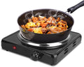 7” Electric Single Burner, 1500W Portable Stainless Steel Countertop Hot Plate Stove Cooktop with Non Slip Rubber Feet for RV/Home/Camp, 5 Temperature Adjustments