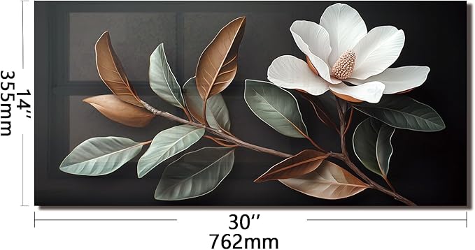 Evgosm tempered glass backsplash, Flowers Splashback, Glass Backsplash, Used for Kitchen Wall Protection and Decoration, Easy to Install and Clean. (30x14'')