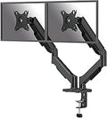Fellowes Everyday Plus Dual Gas Spring Monitor Arm Holds Two Screens up to 32" Weighing 4.4-19.84 lbs ea, Height Adjusting, Tilt, Swivel, Rotate, VESA 75/100, Clamp or Grommet Mount, Cable Management