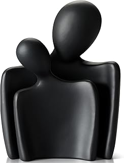 Flytime Love Couple Statue-8 Inch, Suitable for Home Modern Art Decor Sculpture Placed in TV Stand, Living Room, Bookshelf, Bedroom for Valentine's Day, Wedding, Anniversary (Black)