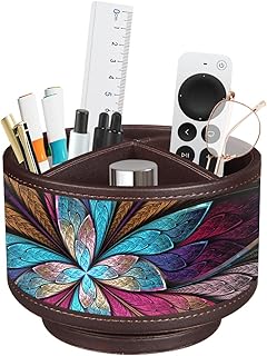 TV Remote Control Holder for Table, 360 Swivel Pen Holder for Desk Organizers and Accessories, Nightstand Organizer Caddy for Media Controllers/Office Supplies, Bedside Decorations for Living Room