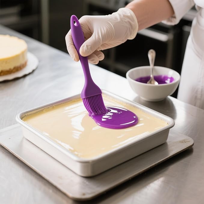Pastry Brush For Baking,Silicone Basting Brush For Cooking,315°C Heat Resistant Food Brush for Oil & Sauce,Non-Shedding for Kitchen Butter Bread Meat Egg Wash Cake Baster(3pc Red Black Purple)