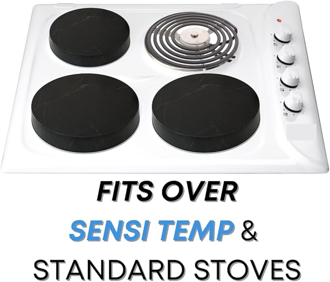 Electric Stove Burner Covers – Sensi temp Stovetop, Style, Durable & Easy-to-Clean – Set of 4