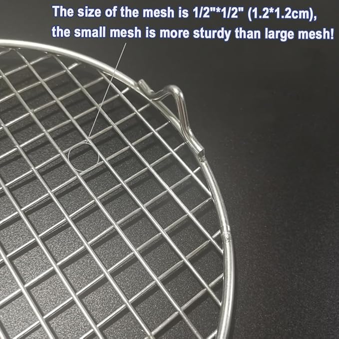 Cooking Rack 13" Round Baking Rack with Legs Canning Rack Straight-wire Cooling Rack Durable Stainless Steel Baking Barbecue Rack/Food Steamer/Cooking/Baking/Steaming Rack (330mm/13")