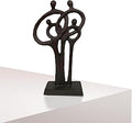 Wedding Statue 8,5 Inch - Cast Iron Sculptures and Statues for Home Decor - Aniversity Gifts for Men - Metal Art Decorative Objects - Cast Iron Sculpture - Contemporary Family of 4 Ring of Love