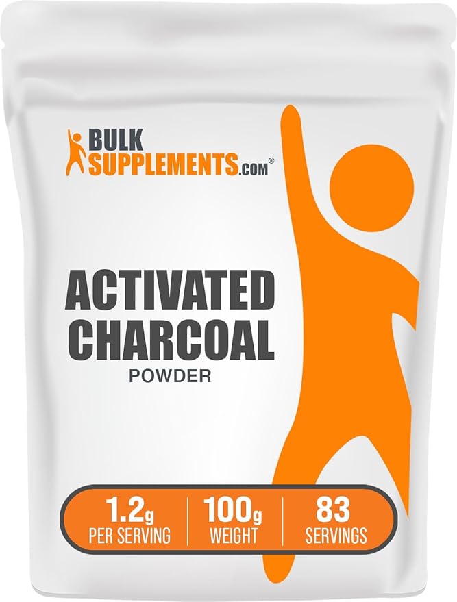 BulkSupplements.com Activated Charcoal Powder - from Coconut Charcoal, for Teeth Whitening - Vegan & Gluten Free, 1.2g per Serving, 100g (3.5 oz) (Pack of 1)