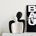 CESTATIVO Ceramic Couple Statues - Hugging Couple Figurines for Shelf and Table, Modern Romantic Sculptures for Living Room, Bedroom, Office Decor - Black White