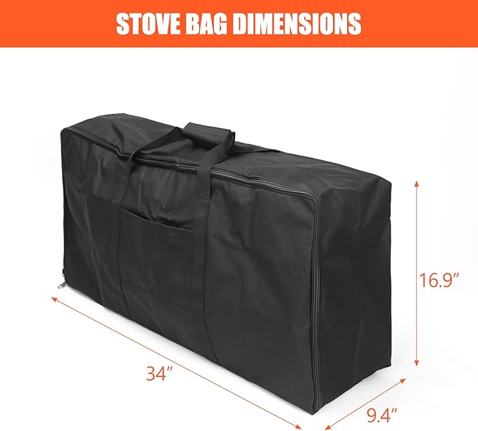 QuliMetal Patio Cover and Carry Bag for Camp Chef 2 Burner Stove, Stove Grill Cover and Carry Bag for Camp Chef Stove EX60P, EX60LW, EX60PP, EX60B, EX280LW, EX170LW, Gas One B-5000 B-4545 B-4900