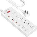 Power Strip, HITRENDS Surge Protector with 6 AC Outlets & 6 USB Ports (3 USB-C & 3 USB-A), 20W PD Fast Charging USB-C, 6 Ft Flat Plug Extension Cord with Multiple Outlet, 1625W/13A, for Home Office