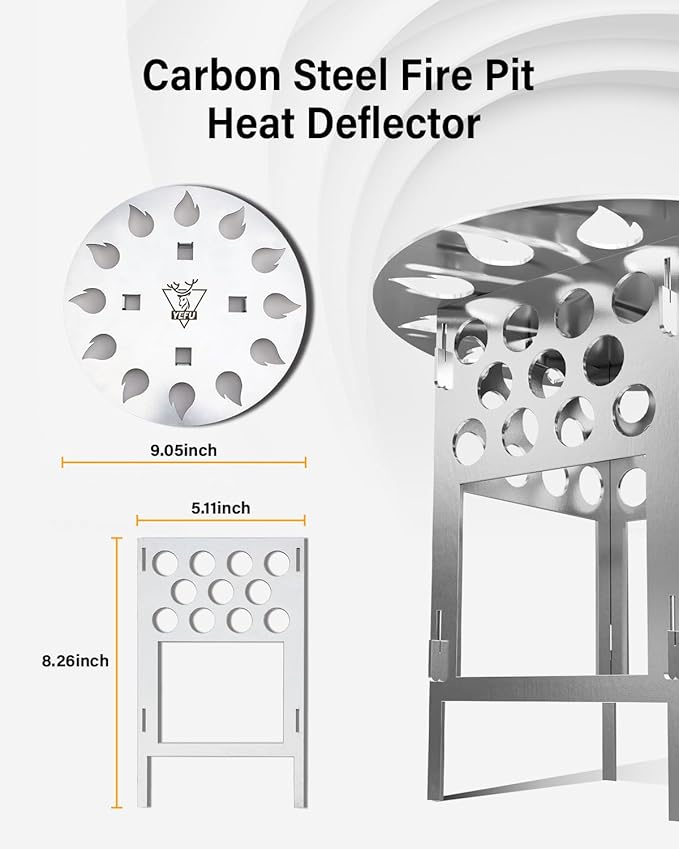 YEFU Fire Pit Heat Deflector for Solo Stove Mesa XL/YEFU 7.1" Stove, Portable Heat Diffuser for Tabletop Fire Pit Redirects Warmth, Detachable Mesa XL Heat Deflector for Solo Stove Accessories
