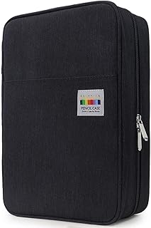 YOUSHARES Big Capacity Colored Pencil Case - 300 Slots large Pen Case Organizer with Multilayer Holder for Prismacolor Colored Pencils & Gel Pen (Black)