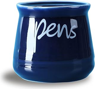 ONTUBE Porcelain Pens Holder Stand,Ceramic Pencils Holder (Navy)