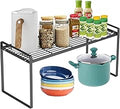 Cabinet Shelf, 20" Kitchen Counter Shelf, Metal Wire Stackable Cupboard Spice Rack, Space Saving Countertop Orgainzer and Storage Rack Shelves for Kitchen Pantry Bathroom