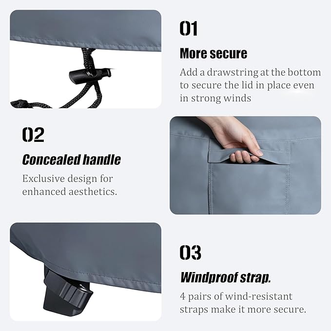 Chinchilla Heavy Duty 32 Inch Square Fire Pit Cover - 100% Waterproof & Weatherproof, Durable All-Season Protection for 30/31/32 Inch Propane Fire Pits and Tables