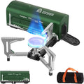 INFOOD Portable Butane Gas Camping Stove - 7500 BTU Compact Folding Design with Carry Bag for Backpacking, RV Trips, Picnic & Outdoor Indoor Cooking, Green