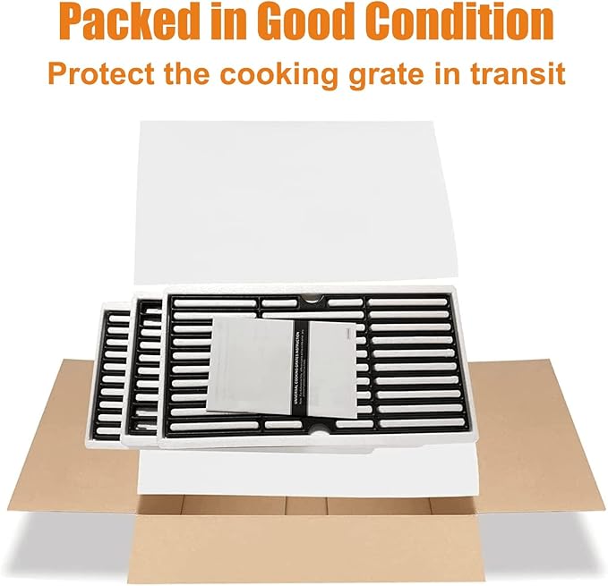 Hisencn Grill Grates Replacement for Charbroil Advantage 463343015, 463344015, 463344116, Kenmore, Advantage Gas2coal Parts 463340516, G467-0002-W1, 16 15/16" Porcelain Enameled Cooking Grids, 3 Packs