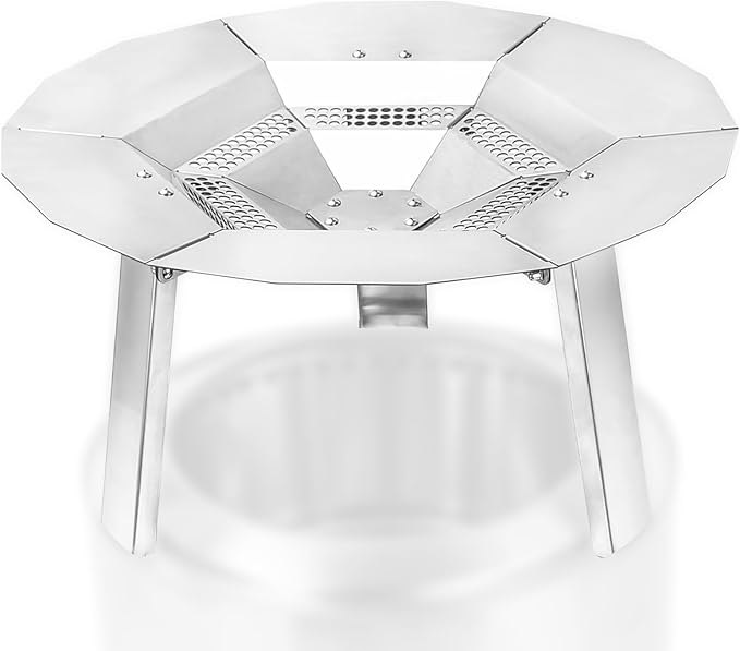 Heat Deflector for Solo Stove Ranger 15", 304 Stainless Steel Portable Heat Diffuser with Handle&Leg Accessory for Ranger Fire Pit Captures and Redirects Warmth