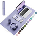 YSAGi Non-Slip Leather Desk Pad, Waterproof Laptop Computer Desk Keyboard Mat, Table Protector Blotter Mat, Large Mouse Pad for Office/Work/Home/Decor(Lavender, 31.5" x 15.7")