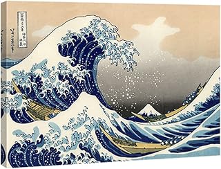 Wieco Art Great Wave of Kanagawa Katsushika Hokusai Modern Stretched and Framed Canvas Prints Artwork Abstract Landscape Pictures Paintings on Canvas Wall Art for Home Office Decorations Wall Decor