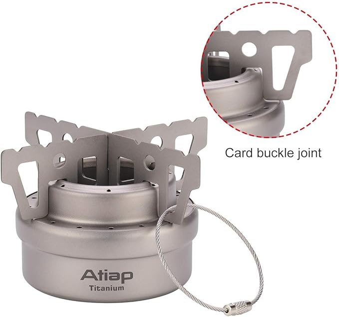 Alcohol Stove, Titanium Portable Camping Backpacking Hiking Stove with Cross Stand Carry Bag
