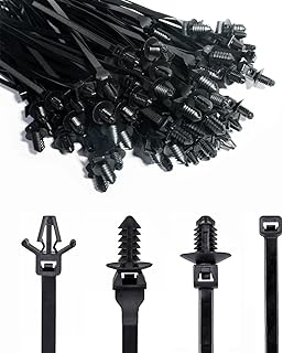 120 Packs Car Mount Wire Tie, Nylon Push Mount Cable Zip Tie Strap Self-Locking Tie,Fastener Cable Clips for Sorting Out Cable and Wire Clearly, Household Construction Electronic Auto Industry