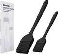 Silicone Basting Brush for Cooking 2 Pcs Pastry Brush for Grilling,Oil,BBQ,Meat,Sauce,Baking (Black)