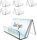 Boloyo Acrylic Business Card Holder for Desk , 6PC Business Card Display Stand Desktop Name Card Organizer Capacity 60 Cards