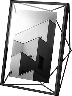 Umbra Prisma 5x7 Picture Frame, Metal Floating Wall or Desk Photo Display for Pictures, Art, Illustrations, and More, Black