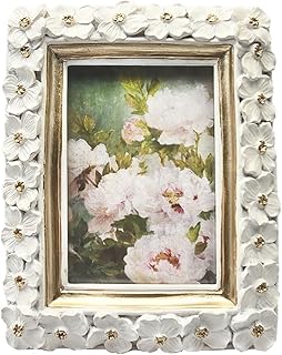 2.5x3.5 Small Vintage Picture Frame, Mini Antique White Ornate Photo Frame, for Tabletop and Wall Display, Decorative Floral Design Retro Home Decor, Photo Gallery Art