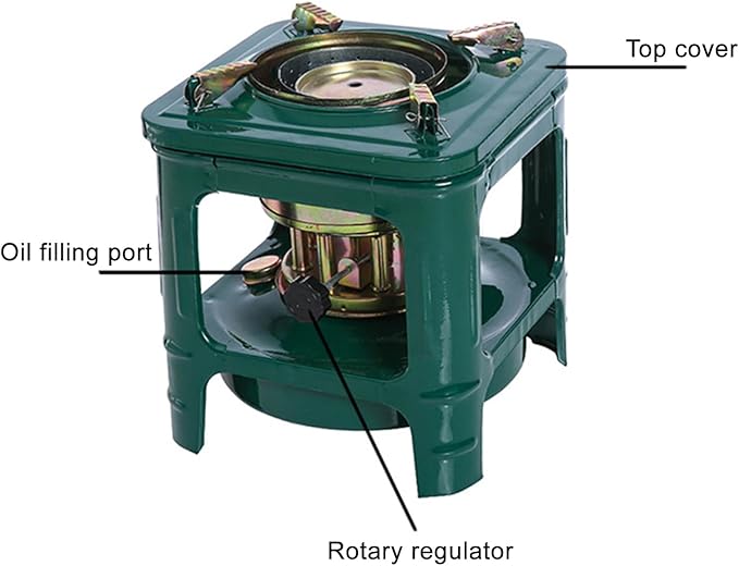 Portable Kerosene Stove 8-Wicks, Camping Stove & Fogon de Petróleo para Cuba, Multi-Fuel Kerosene Heater for Outdoor Cooking, Hiking, Backpacking, Emergency Stove Use (Square)