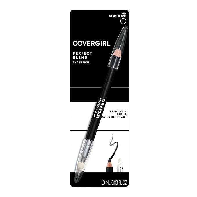 COVERGIRL Perfect Blend Eyeliner Pencil, Basic Black, Eyeliner Pencil with Blending Tip For Precise or Smudged Look, 1 Count