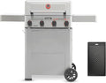 Monument Grills 4 Burner Propane Gas Grill with Broil Zone, Stainless Steel Patio Mesa 2 Barbecue Grill with Cooking Plate, Foldable Side Shelves, Fast Heating, Assembles in 30 Mins, Mesa II 410FBZ