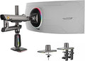 NB Extra Height Gaming Monitor Arm for 32 to 60 Inches Screen, Load up to 20 kg, VESA 75/100, RGB-Light, Heavy Duty, Multi Angle Adjustable, Premium Aluminum, Long Arm Extension Grey Black