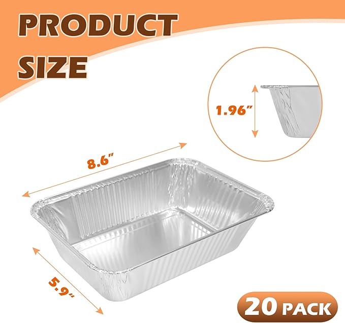 Foil Drip Pans for Ninja OG951/OG850 Woodfire Outdoor Grill Pro XL, Grease Tray Liners Compatible with Ninja OG800 and OG900 Series Woodfire Outdoor Smoker & Grill Accessories, 20 Pack