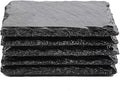 Slate Stone Drink Coasters - Set of 5 Square Black Natural Edge Stone Drink Coasters for Bar and Home- 4" x 4"