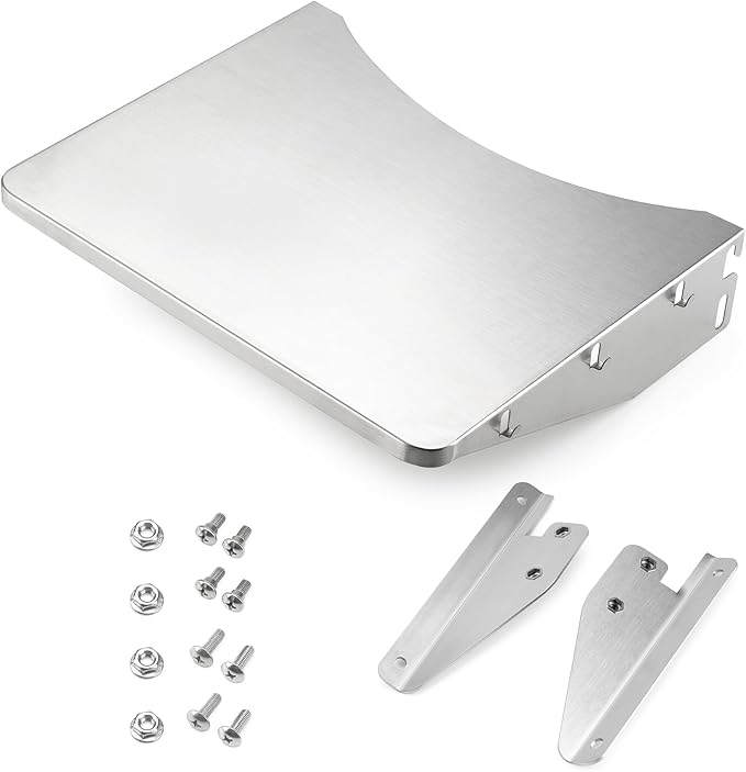 Stanbroil Stainless Steel Folding Side Table, Fits Weber 22" Charcoal Smoker, Grill Accessories to Add Storage Space