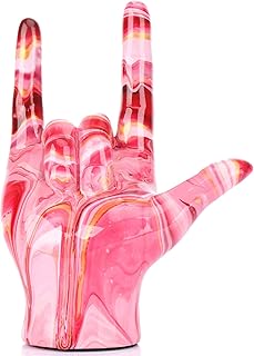 Pink Hand Gesture Decor Statue,Modern Art Home Decor Accent I Love You Sign Language,Objects Gifts for Couples Bedroom Coffee Table Centerpiece,Countertop,Desktop,Bookshelf