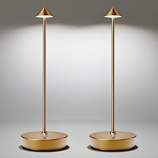 LED Cordless Table Lamp Rechargeable - 6000mAh Battery Operated Waterproof Desk Lamp 3 Color Stepless Dimming Touch Lamps Memory Light for Home Restaurant Dining Outdoor Patio Set of 2 Bronze
