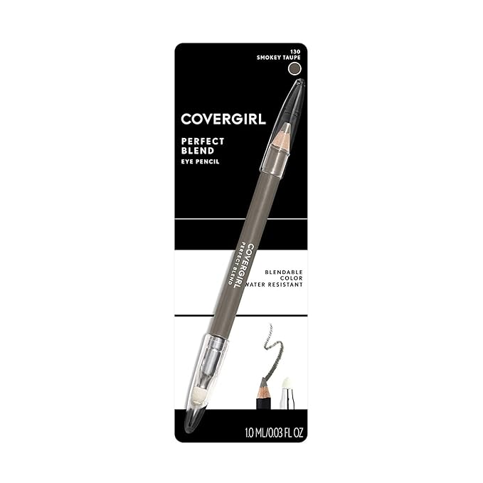 COVERGIRL Perfect Blend Eyeliner Pencil, Smoky Taupe 130 (1 Count) (Packaging May Vary) Eyeliner Pencil with Blending Tip (Pack of 4)