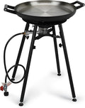 ONLYFIRE GRILLS Propane Paella Burner Stand Set with 21" Paella Pan, Outdoor Gas Stove Cooking Kit, Portable Gas Burner with Wok for Backyard Camping Tailgating RV, 4FT Hose, 60000BTU, GS300