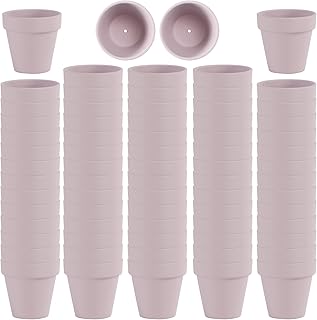 72 PCS Small Mini Pink Clay Pots with Drainage Holes, 2.5inch Terra Cotta Pot Clay Ceramic Pottery Planter, Succulent Nursery Pot/Cactus Plant Pot, for Indoor/Outdoor Plants, Crafts, Wedding Favor